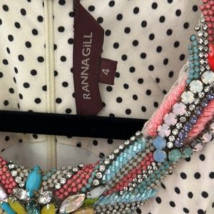 Anthropologie Ranna Gill Beaded Floral Maxi with Lace Detail